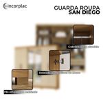 Cômoda 4 Gavetas New E Guarda Roupa Casal San Diego Com Espelho Carvalho Americano Off White Inplac