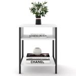 Mesa De Cabeceira Estilo Industrial Plaza L03 Branco - Mpozenato