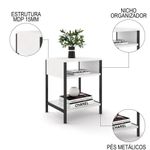 Mesa De Cabeceira Estilo Industrial Plaza L03 Branco - Mpozenato