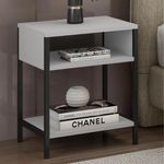 Mesa De Cabeceira Estilo Industrial Plaza L03 Branco - Mpozenato