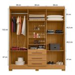 Cômoda 4 Gavetas New E Guarda Roupa Casal Imperial Carvalho Americano Tx -incorplac