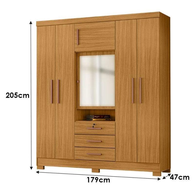 Cômoda 4 Gavetas New E Guarda Roupa Casal Imperial Carvalho Americano Tx -incorplac