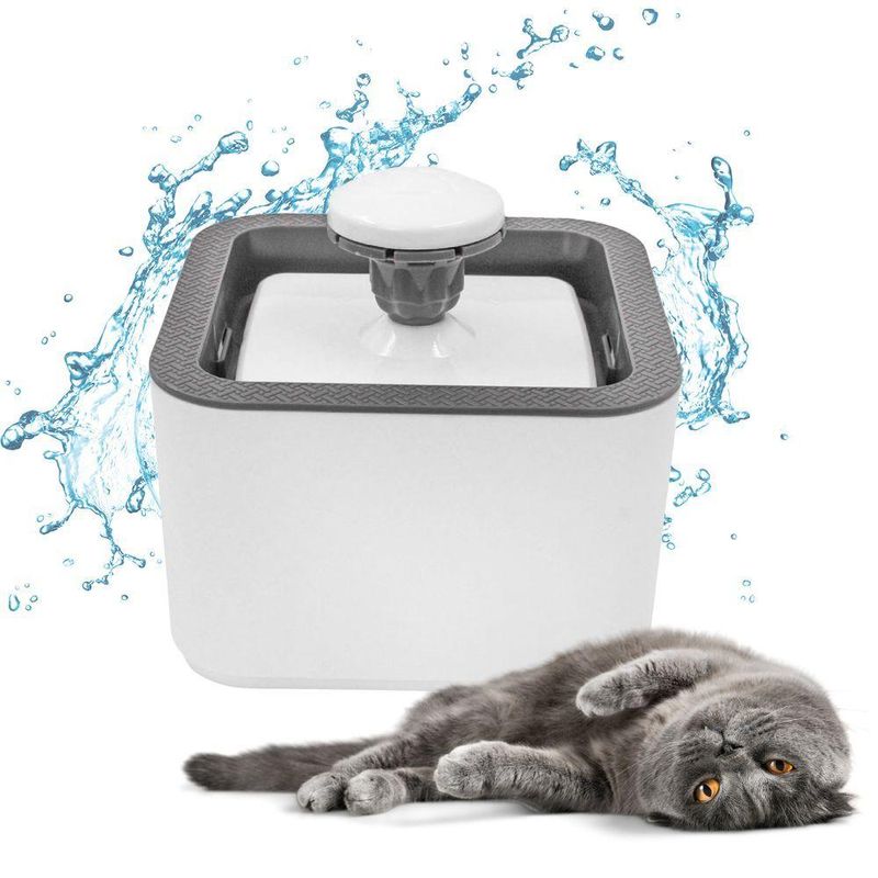 Fonte Bebedouro Gatos Cães Automatico Com Filtro Usb Bivolt 2,5 Litro Branco