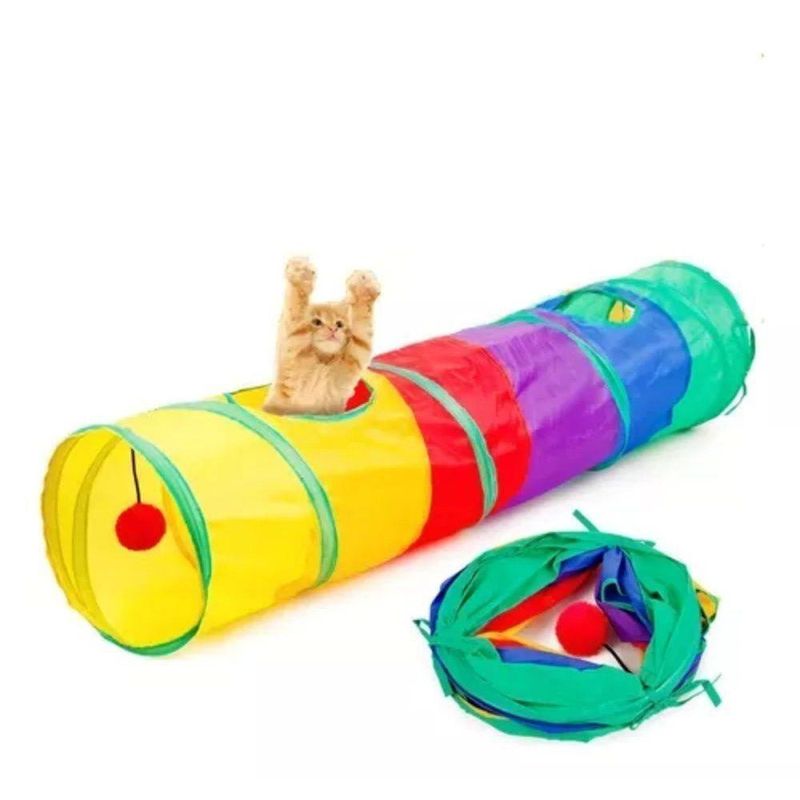 Túnel Colorido Para Gatos Multi Entrada