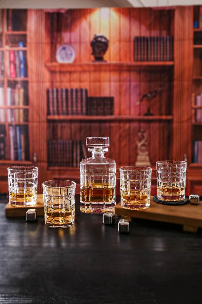 Decanter para whisky 800ml e copos carreaux spicy