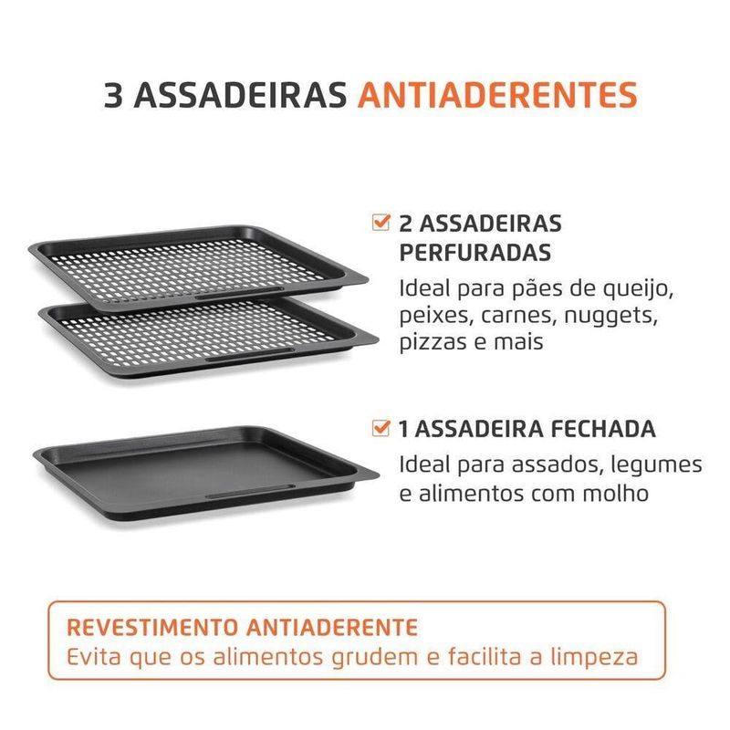 Fritadeira air fryer oven mondial afon-12l-fg 12l digital 2000w cinza