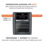 Fritadeira air fryer oven mondial afon-12l-fg 12l digital 2000w cinza