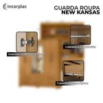 Cômoda 4 Gavetas New E Guarda Roupa Casal New Kansas Com Espelho Carvalho Americano Tx -incorplac