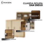 Cômoda 4 Gavetas New E Guarda Roupa Casal San Diego Carvalho Americano Off White - Incorplac