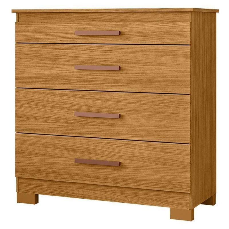 Cômoda 4 Gavetas New E Guarda Roupa Casal Londres Carvalho Americano Tx -incorplac