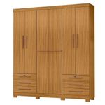Cômoda 4 Gavetas New E Guarda Roupa Casal Londres Carvalho Americano Tx -incorplac