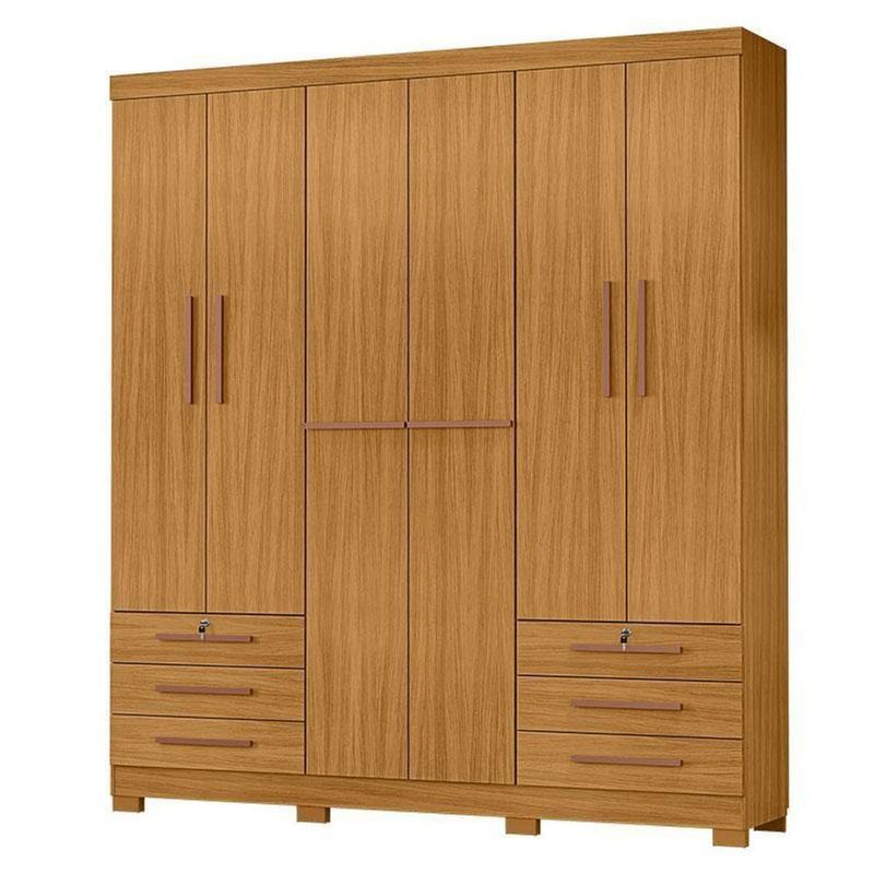 Cômoda 4 Gavetas New E Guarda Roupa Casal Londres Carvalho Americano Tx -incorplac