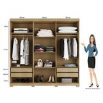 Cômoda 4 Gavetas New E Guarda Roupa Casal San Diego Carvalho Americano Tx -incorplac