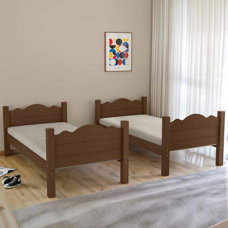 Beliche Solteiro Pequim Art Panta Vira 2 Camas 100% MDF Freijo