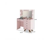 Penteadeira Camarim Luna 9 Gavetas com Espelho Iluminação LED MDF Branco Rosê