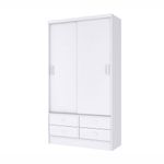 Roupeiro Casal Em Mdp Com 2 Portas E 4 Gavetas Percasa Branco