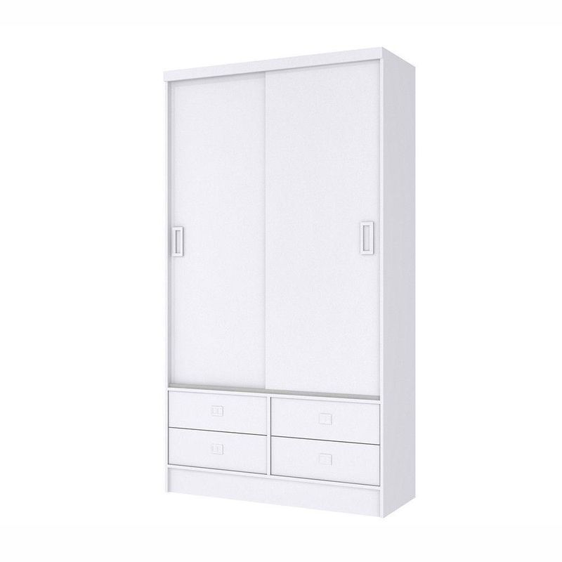 Roupeiro Casal Em Mdp Com 2 Portas E 4 Gavetas Percasa Branco