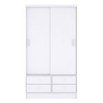 Roupeiro Casal Em Mdp Com 2 Portas E 4 Gavetas Percasa Branco