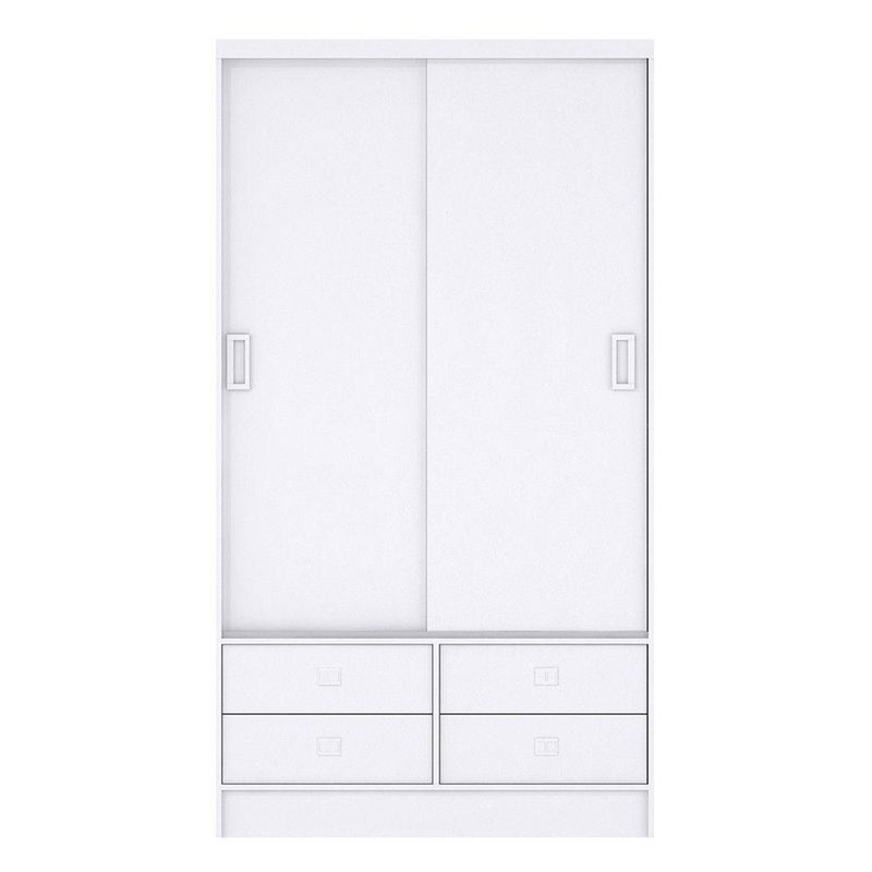 Roupeiro Casal Em Mdp Com 2 Portas E 4 Gavetas Percasa Branco