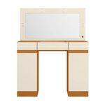 Penteadeira 2 Portas 4 Gavetas Com Visor De Vidro Studio Cinamomo/off White
