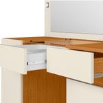 Penteadeira 2 Portas 4 Gavetas Com Visor De Vidro Studio Cinamomo/off White