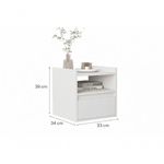 Mesa De Cabeceira Minerva Slim Suspensa Com Porta Basculante E Nicho Preto/cedro