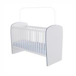 Berço Feito Em Mdp 15mm Com Bordas Em Pvc Percasa Branco Com Azul