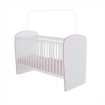Berço Feito Em Mdp 15mm Com Bordas Em Pvc Percasa Branco/rosa