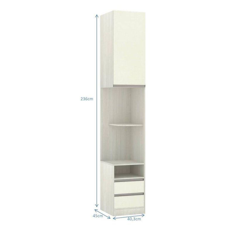 Mesa De Cabeceira Direito Prime Plus Legno Crema Com Kashmir