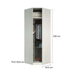 Guarda Roupa 83,8cm 5 Prateleiras 1 Cabideiro Legno Crema