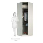 Guarda Roupa 83,8cm 5 Prateleiras 1 Cabideiro Legno Crema