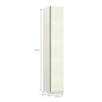 Guarda Roupa Solteiro Prime Plus 1 Porta Bater Sem Gavetas Legno Crema Com Kashmir