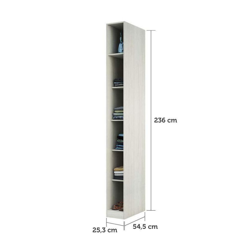 Guarda Roupa Closet 25,3cm 5 Prateleiras Legno Crema