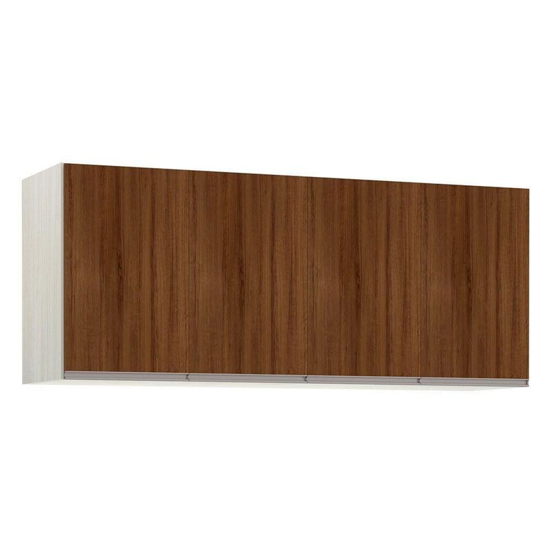 Maleiro Casal 4 Portas 165 Cm Crema Com Nogueira Dourado