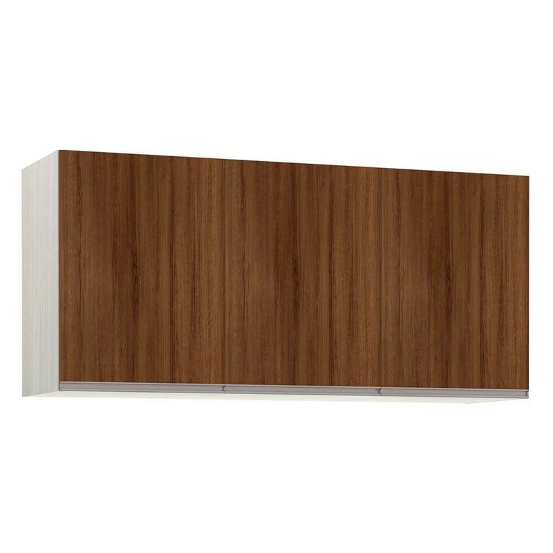 Maleiro Ponte Casal 3 Portas 145Cm Crema C/ Dourado