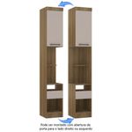 Mesa Cabeceira Alta 38cm 1Porta 1Gaveta Paris Avelã Cinammon