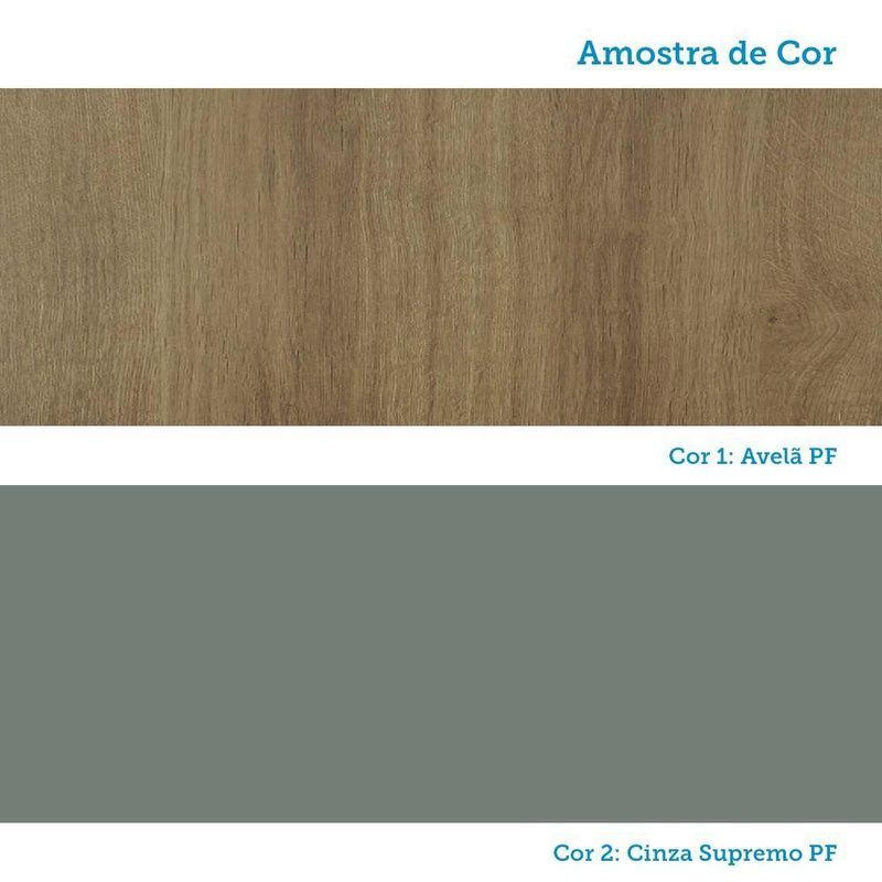 Mesa De Cabeceira Alta 1 Porta 1 Gaveta 38cm Veneza Luciane Móveis Avelã Pf/cinza Supremo Pf