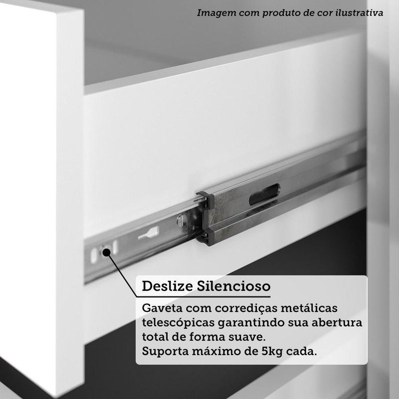 Mesa De Cabeceira Alta 1 Porta 1 Gaveta 38cm Veneza Luciane Móveis Avelã Pf/cinza Supremo Pf