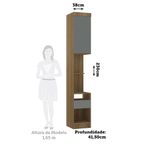 Mesa De Cabeceira Alta 1 Porta 1 Gaveta 38cm Veneza Luciane Móveis Avelã Pf/cinza Supremo Pf