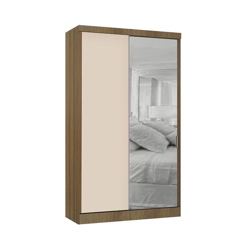 Guarda Roupa Modulado Veneza 2 Portas de Correr 3 Gavetas Avelã Luciane Móveis
