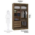 Guarda Roupa Modulado Veneza 2 Portas de Correr 3 Gavetas Avelã Luciane Móveis