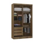 Guarda Roupa Modulado Veneza 2 Portas de Correr 3 Gavetas Avelã Luciane Móveis