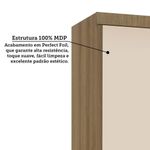 Guarda Roupa Modulado Veneza 2 Portas de Correr 3 Gavetas Avelã Luciane Móveis