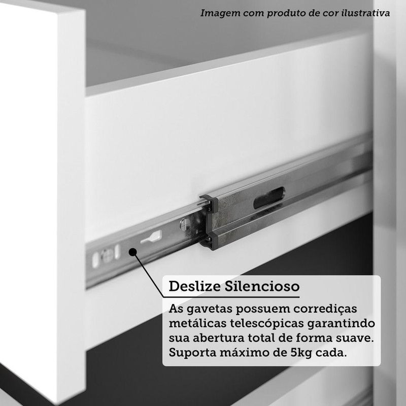 Guarda Roupa Modulado Veneza 2 Portas de Correr 3 Gavetas Avelã Luciane Móveis