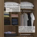 Guarda Roupa Modulado Veneza 2 Portas de Correr 3 Gavetas Avelã Luciane Móveis