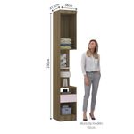 Mesa Cabeceira Alta 38cm 1Porta 1Gaveta Paris Avelã/Rosa Pf