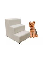Escada Escadinha Pet Cachorro 3 Degraus Rampa Suede Dog Cor:bege