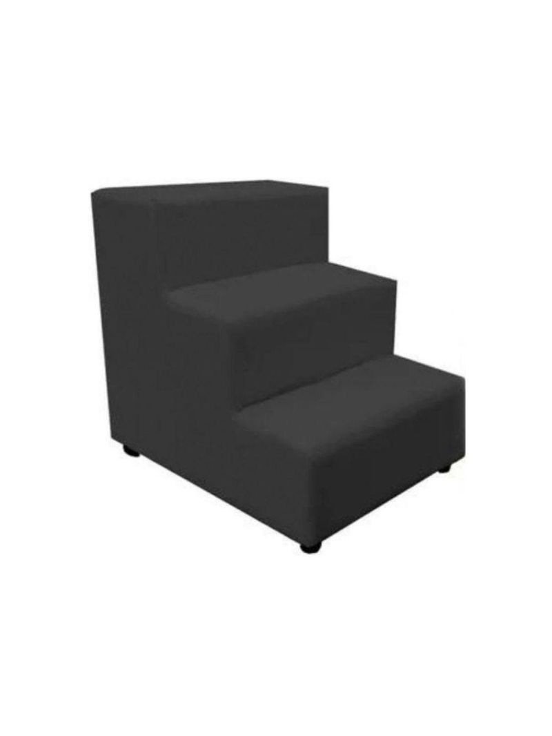 Escada Escadinha Pet Cachorro 3 Degraus Rampa Suede Dog Cor:cinza