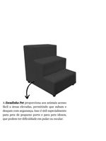 Escada Escadinha Pet Cachorro 3 Degraus Rampa Suede Dog Cor:cinza