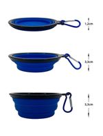 Comedouro Bebedouro Dobrável Com Gancho Portátil Pet - Portátil, Prático E Fácil De Limpar azul